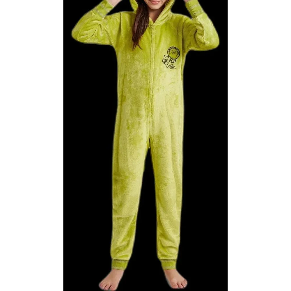 JUSTICE The Grinch Stole Christmas Union Suit Pajamas GIRLS SIZE XL 16-18 NEW